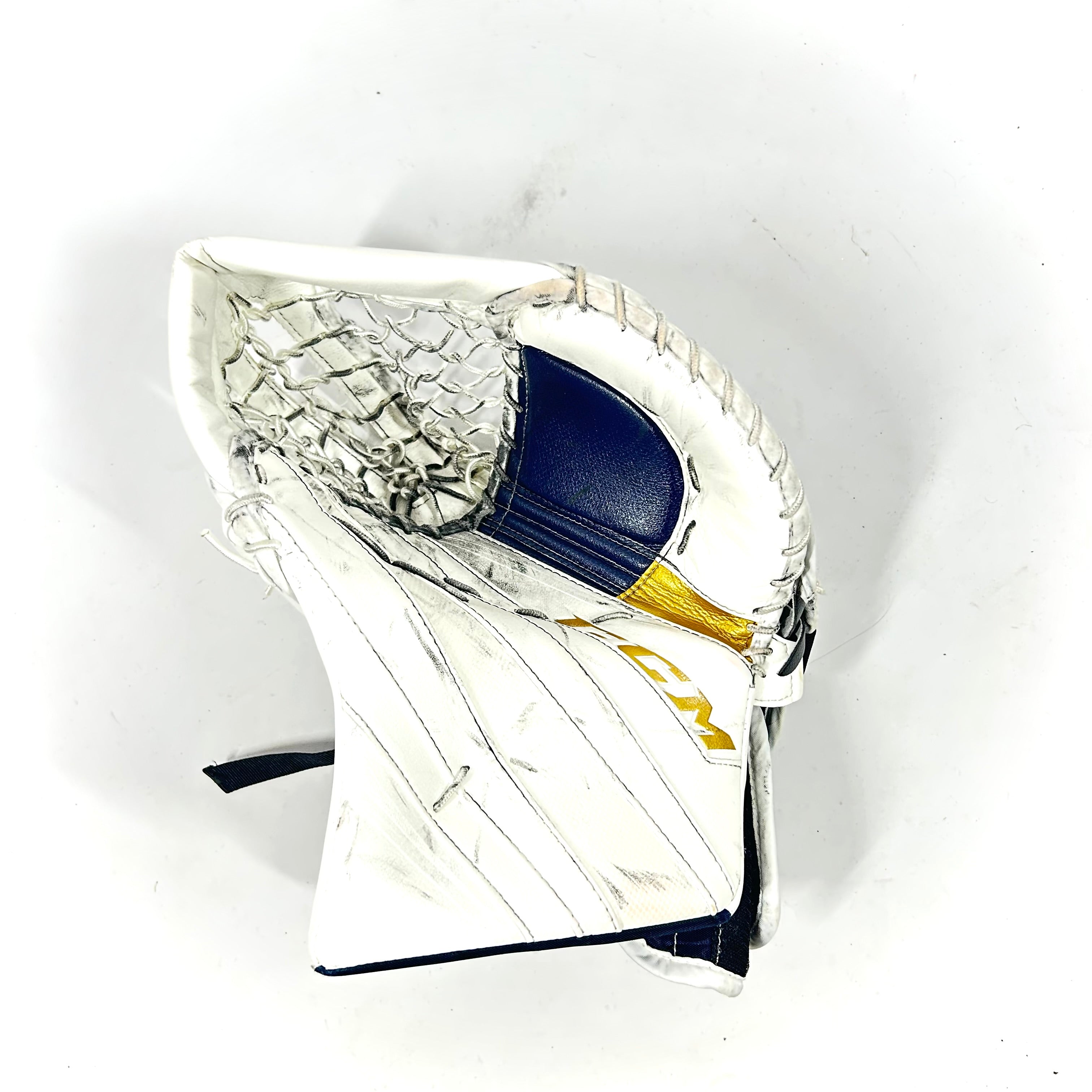 CCM Extreme Flex 5 - Gant de gardien d'occasion (bleu marine/blanc/or)